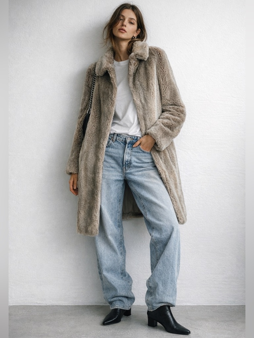 “Mob Wife” Custom Faux Fur Coat With Silk Lining
